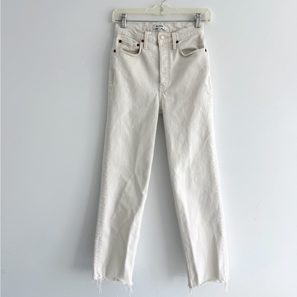 RE/DONE WHITE 70S STOVE PIPE DENIM JEAN